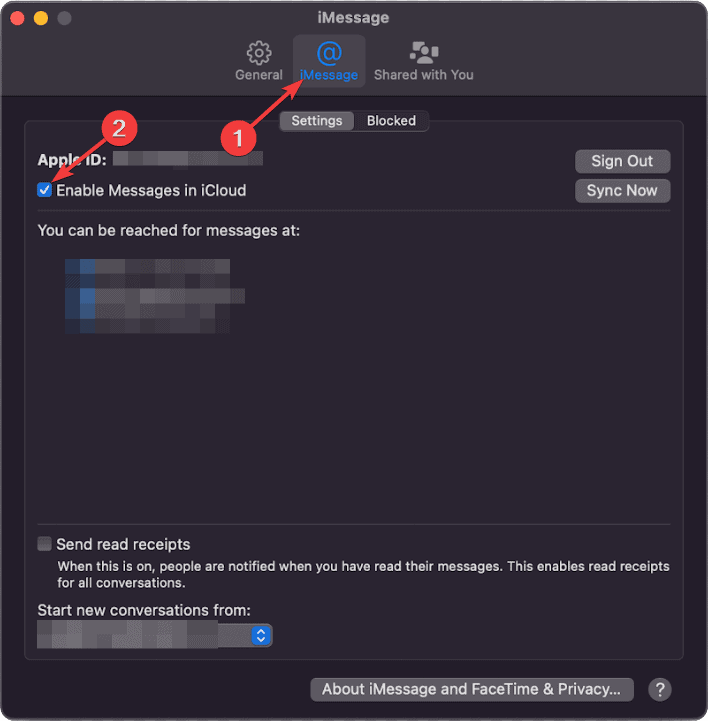 enabling imessage sync macbook