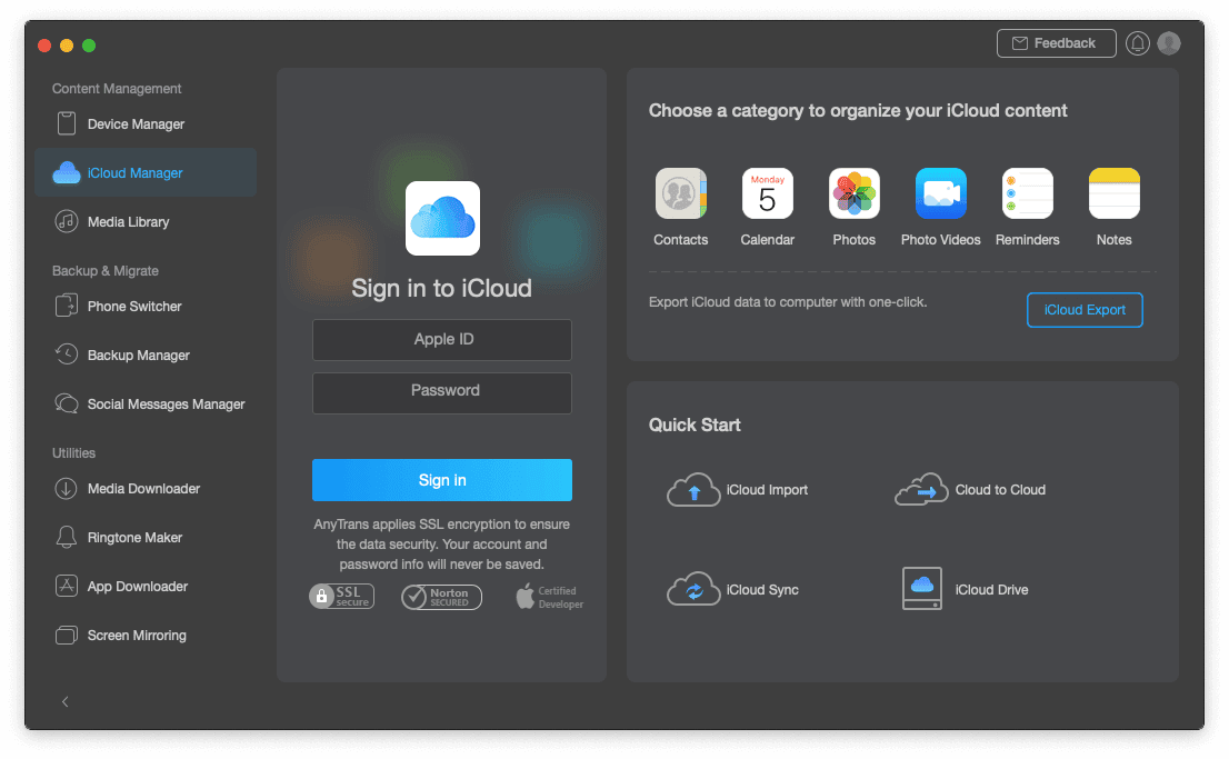 iCloud Manager AnyTrans