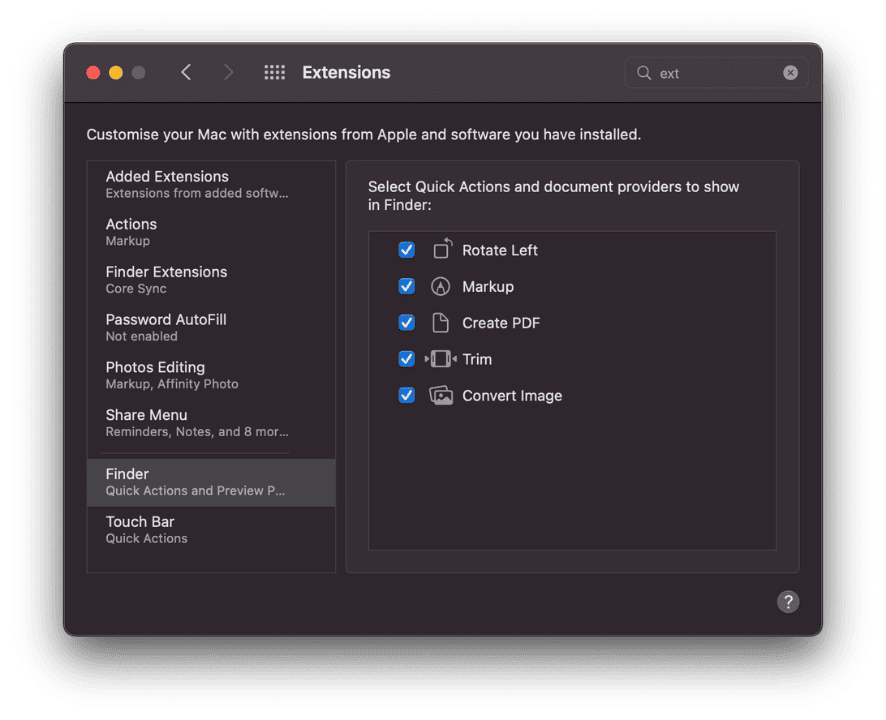 finder extensions macos