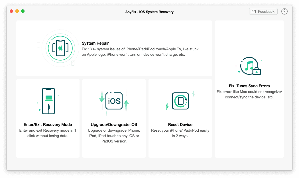 iMobie AnyFix Mac UI